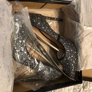 Anne Michelle Rhinestone Stiletto Pumps Size 7.5 in W